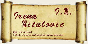 Irena Mitulović vizit kartica